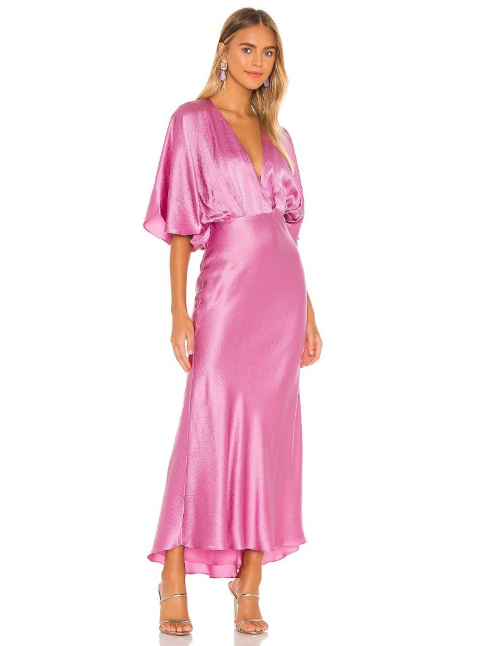 AIIFOS Isabelle Dress in Pink Silk